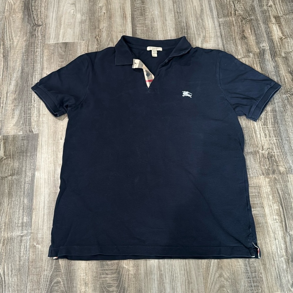 Burberry London Navy Blue Polo Shirt L